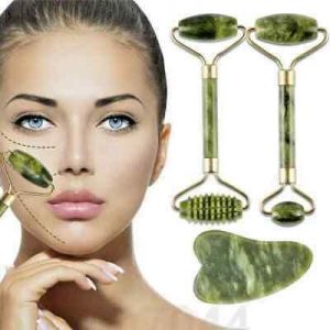 Massage Roller For Facial Neck Natural Massager Green Gua